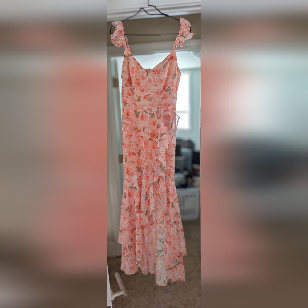 Lulu's Peach Floral Dress